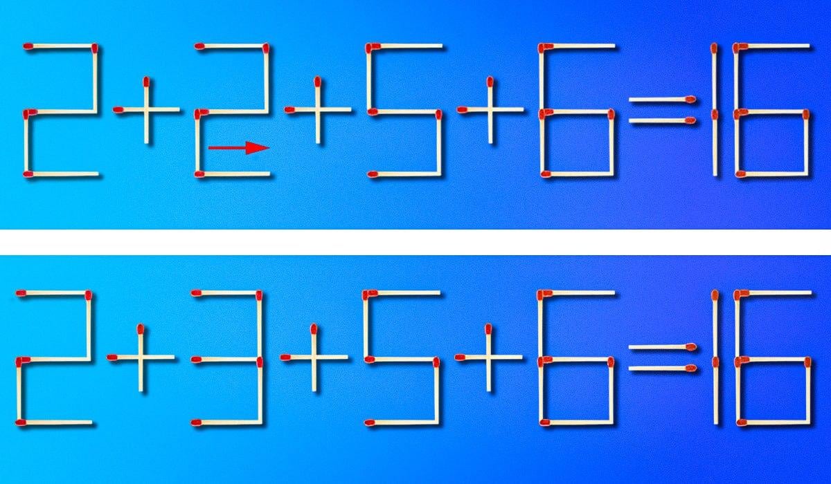 Om de fout te corrigeren, hoef je maar één lucifer te verplaatsen: een uitdagende puzzel