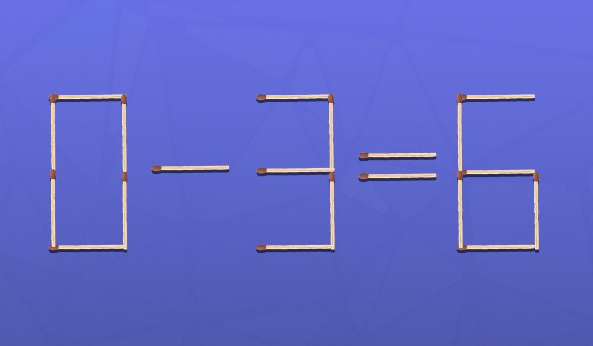 Alleen een genie kan een luciferpuzzel oplossen in 9 seconden.