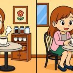 Super IQ test: vind 3 verschillen in een foto van een meisje dat koffie drinkt in 19s Super IQ test: vind 3 verschillen in een foto van